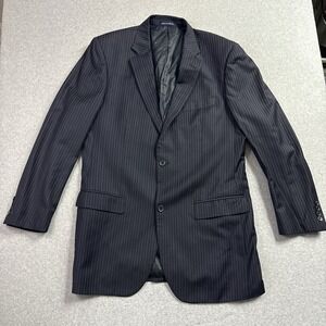 Paul Fredrick blazer mens 43L/37W navy blue striped wool